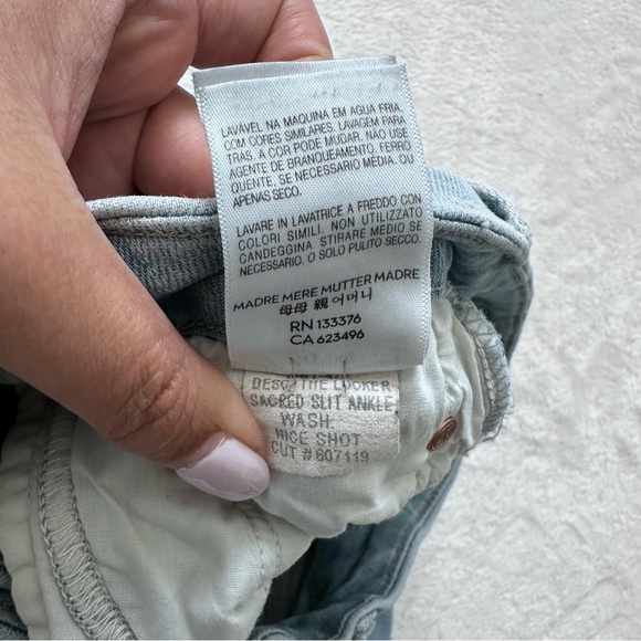 MOTHER The Looker Sacred Slit Ankle Nice Shot Wash Skinny Jeans Size 25 - Picture 11 of 11